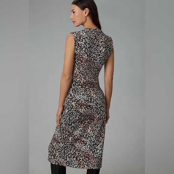 Anthropologie NWT Grey State Chiara Dress Diagonal Animal Print Midi size XS Pet - Picture 15 of 16
